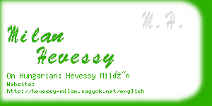 milan hevessy business card